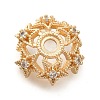 Rack Plating Brass Micro Pave Clear Cubic Zirconia Bead Caps KK-H508-25B-KCG-1