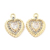 Brass Micro Pave Clear Cubic Zirconia Pendants KK-L211-002G-1