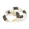 Porcelain Beaded Huggie Hoop Earrings for Women LS-EJEW-C003-01A-RS-2