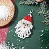 Christmas Santa Claus Glass Seed Beads Pendant Decorations HJEW-JM02353-2
