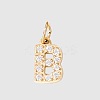 Stainless Steel Cubic Zirconia Pendants with Jump Rings X-FIND-PW0024-08B-1