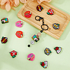 16Pcs 8 Styles Teachers' Day Apple Silicone Focal Beads SIL-DC0001-59-5
