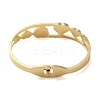 304 Stainless Steel Enamel Heart Hinged Bangles BJEW-E099-03G-3