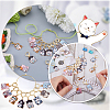 16Pcs 8 Style Cat Shape Alloy Enamel Pendant Locking Stitch Markers HJEW-SC00034-5