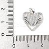 Brass Pave Natural White Shell Heart Charms with Jump Rings KK-S522-08A-P-3