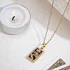 Brass with Cubic Zirconia Pendants Necklaces NJEW-LP0001-45H-G-3