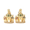 Brass Micro Pave Cubic Zirconia Pendants KK-C143-35A-G-1