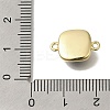 Brass Pave Black Glass Square Links Connector Charms KK-K388-20G-3