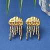 304 Stainless Steel Stud Earrings EJEW-Z081-02G-01-2