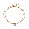 2Pcs 2 Style Ion Plating(IP) 304 Stainless Steel Crescent Moon Pendant Necklaces Set NJEW-G090-04G-2
