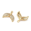 Brass Micro Pave Cubic Zirconia Charms KK-Z136-74G-01-2
