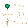 DICOSMETIC 12Pcs 2 Colors Brass Glass Rhinestone Stud Earrings Findings KK-DC0003-24-5