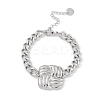 Non-Tarnish 304 Stainless Steel Cuban Link Chain Square Link Bracelets for Women BJEW-C071-06P-1