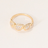 Brass Micro Pave Cubic Zirconia Finger Rings for Women PY9087-1-2
