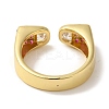 Arch Rack Plating Brass Micro Pave Cubic Zirconia Cuff Rings for Women RJEW-G323-09G-02-3