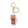 Shining Zinc Alloy Rhinestone Whistle Pendant Keychain LS-KEYC-O014-01G-03-1