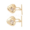 Brass Pave Clear Cubic Zirconia Toggle Clasps KK-E068-VC161-1