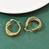 304 Stainless Steel Triple Twist Ring Stud Earrings EJEW-P324-09G-2
