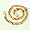 12MM 304 Stainless Steel Cuban Link Chain Necklaces NJEW-C099-03G-2