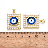 Brass Micro Pave Clear Cubic Zirconia Pendants for Women KK-T070-91A-02-3