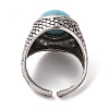 Oval Synthetic Turquoise Cuff Rings RJEW-B107-15AS-01-4