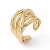 Rack Plating Brass Multi Circle Criss Cross Open Cuff Ring for Women X-RJEW-B043-12-3