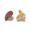 Brass Pave Cubic Zirconia Stud Earrings EJEW-M088-06G-01-2