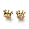 Crown 304 Stainless Steel with Cubic Zirconia European Beads STAS-F243-34G-1