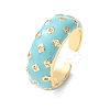 Brass Micro Pave Cubic Zirconia Cuff Open Rings CU-CBAB3AD-12G-02-4