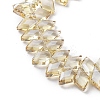 Electroplate Rhombus Glass Beads Strands EGLA-A036-12A-PL04-3