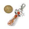 Glass Wishing Bottle with Natural Carnelian inside Pendant Decorations HJEW-JM01741-04-3