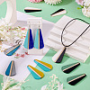 10Pcs 5 Colors Transparent & Opaque Resin & Wood Pendants RESI-TA0004-66-8
