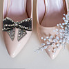 4Pcs 2 Colors Bowknot Polyester Rhinestone Shoe Decorations AJEW-HY0001-80A-5