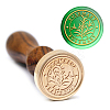 Brass Wax Seal Stamp with Handle AJEW-WH0184-1069-5