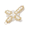 Glass Seed Beaded Cross Pendants PALLOY-MZ00826-01-4