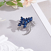 1Pc  Flower Zine Alloy Rhinestone Brooches JEWB-LP0004-28-1