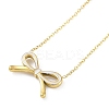 Ion Plating(IP) Golden Tone 304 Stainless Steel Enamel Bowknot Pendant Necklaces for Women NJEW-K276-07G-01-1