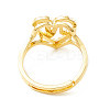 Real 18K Gold Plated Brass Alphabet Adjustable Rings RJEW-M139-18N-3