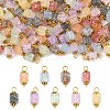 10Pcs Crackle Glass Pendants PALLOY-YW00067-01-2