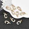 SHEGRACE Brass Micro Pave Clear Cubic Zirconia Pendants XGRQ29929-394G-C-4