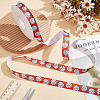 20 Yards Sport Ball Printed Polyester Volleyball Grosgrain Ribbon OCOR-WH0085-75A-02-5