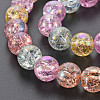 Electroplate Crackle Glass Bead Strands GLAA-S192-C-009B-3