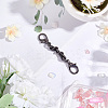 1Pc Black PU Leather Alloy Crub Chain Purse Strap Extenders for Purse Making PURS-CL0001-10C-4