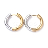 Two Tone 304 Stainless Steel Hinged Hoop Earrings for Women LS-EJEW-A073-01D-1