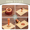 4Pcs 4 Styles Golden Tone Brass Wax Seal Stamp Head AJEW-CP0007-49A-04-6