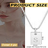 1Pc Stainless Steel Letter Rectangle Pendant Necklaces NJEW-LP0001-34S-P-2
