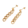 Curb Chains Dangle Stud Earring and Pendant Necklace SJEW-E043-03-6