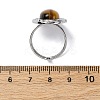 Oval Natural Tiger Eye Finger Rings RJEW-M063-01P-13-5