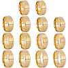 14Pcs 7 Styles Stainless Steel Grooved Finger Ring Settings STAS-SC0010-65G-1