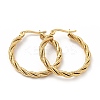 303 Stainless Steel Twist Rope Hoop Earrings with 316 Stainless Steel Pins for Women X-EJEW-F285-38G-1